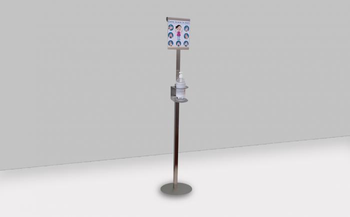 Edelstahl-Spendersäule für Händedesinfektionsmittel